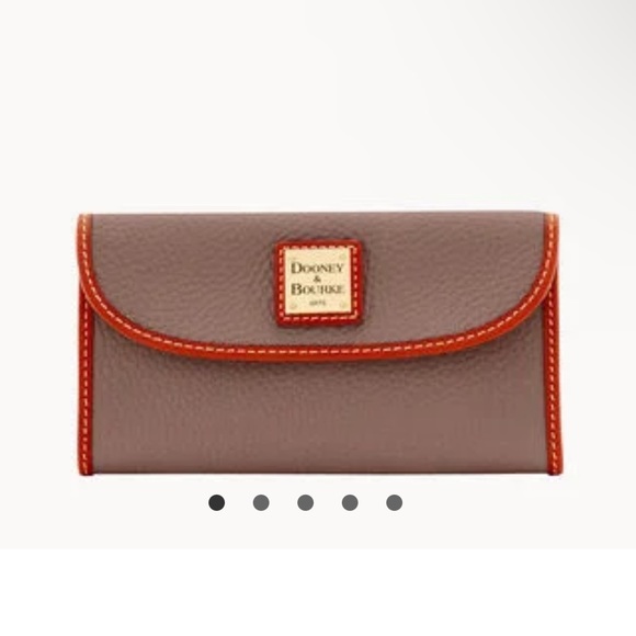 NEW🧡 Dooney & Bourke Pebble Grain Continental Clutch (“Elephant”/Orange) - Picture 2 of 9